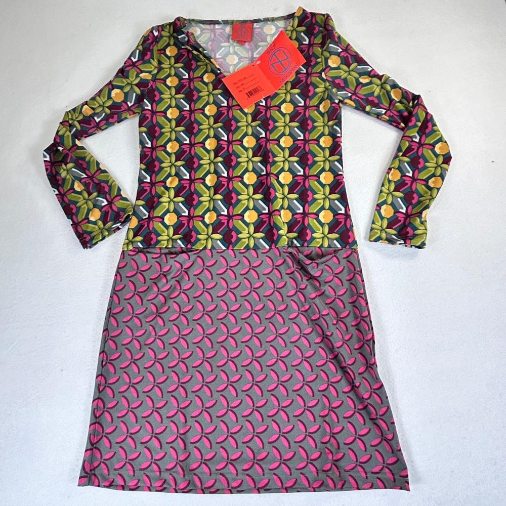 Tracy Negoshian NWT‎ Jewels Print Long Sleeve Shift Dress TN402-Dee XS